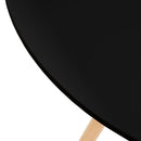 Mesa redonda de cocina negra de 80cm