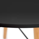 Mesa redonda de cocina negra de 80cm