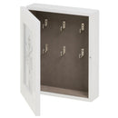 Caja de llaves de madera blanca con marco de fotos