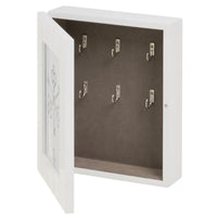 Caja de llaves de madera blanca con marco de fotos