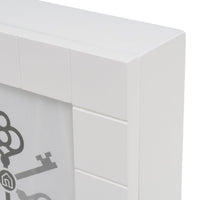 Caja de llaves de madera blanca con marco de fotos