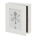 Caja de llaves de madera blanca con marco de fotos