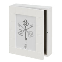 Caja de llaves de madera blanca con marco de fotos