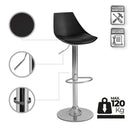 Taburete giratorio con respaldo negro de 104 cm