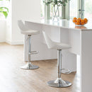 Taburete giratorio con respaldo blanco de 104 cm