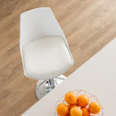 Taburete giratorio con respaldo blanco de 104 cm