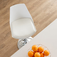 Taburete giratorio con respaldo blanco de 104 cm