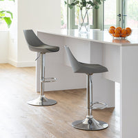 Taburete giratorio con respaldo gris de 104 cm