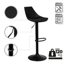 Taburete giratorio con respaldo negro de 104 cm