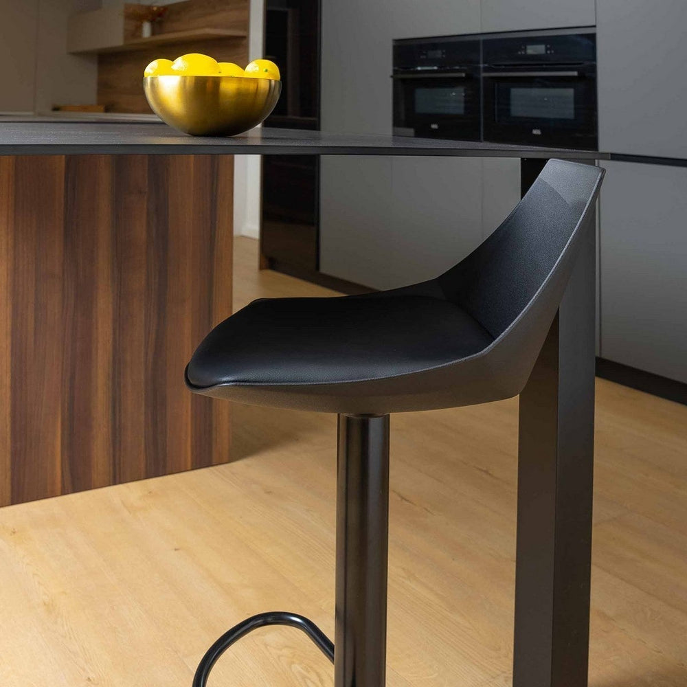 Taburete giratorio con respaldo negro de 104 cm