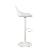 Taburete giratorio con respaldo blanco de 104 cm