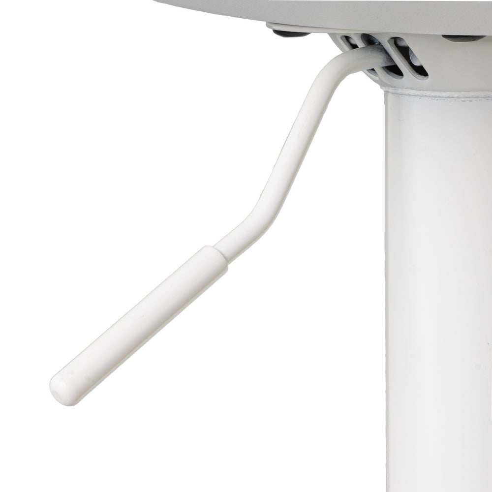 Taburete giratorio con respaldo blanco de 104 cm