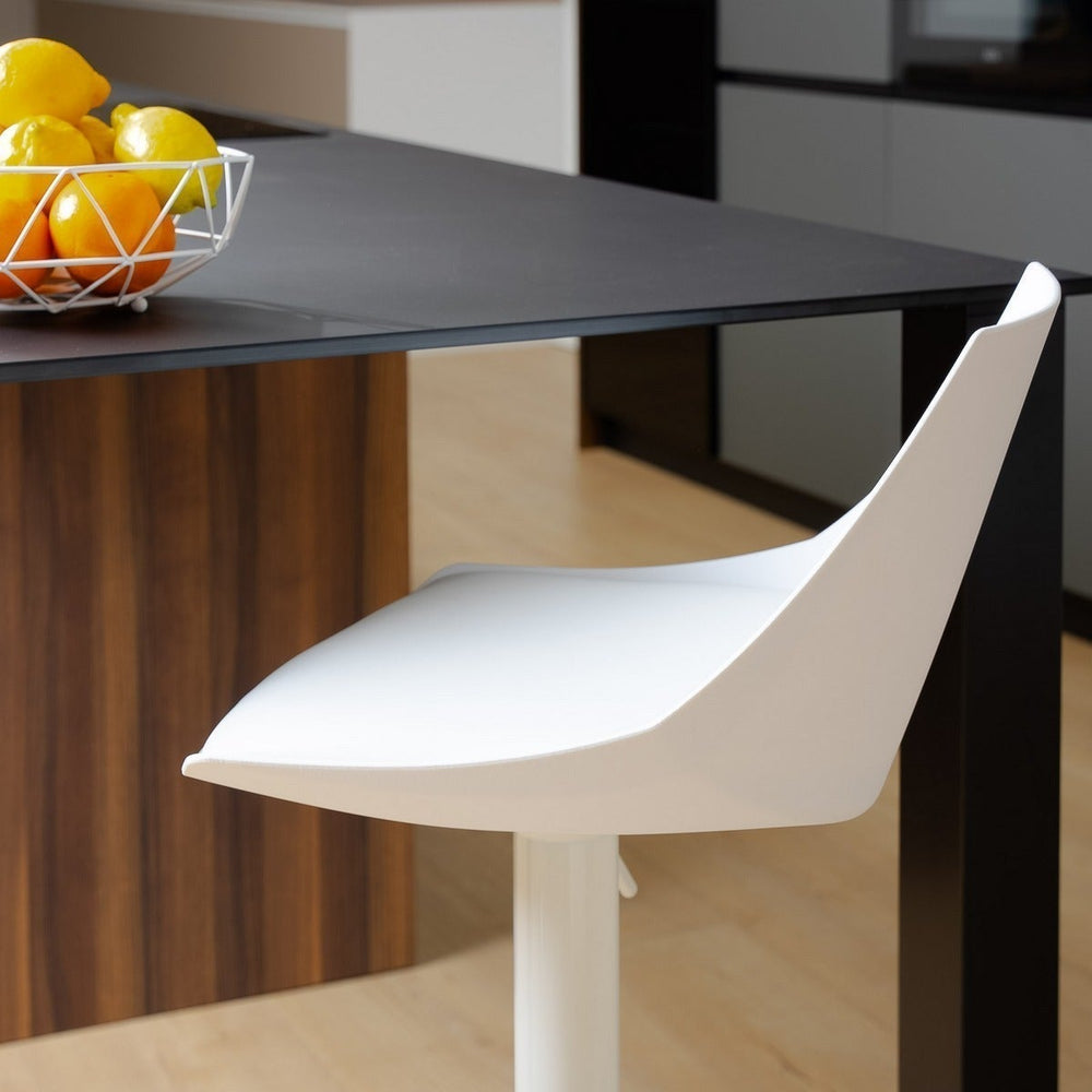 Taburete alto giratorio ajustable en altura con pie de metal
