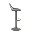 Taburete giratorio con respaldo gris de 104 cm