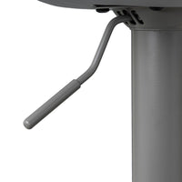 Taburete giratorio con respaldo gris de 104 cm