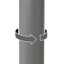 Taburete giratorio con respaldo gris de 104 cm