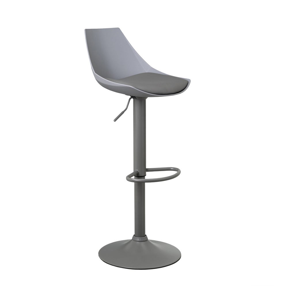 Taburete giratorio con respaldo gris de 104 cm