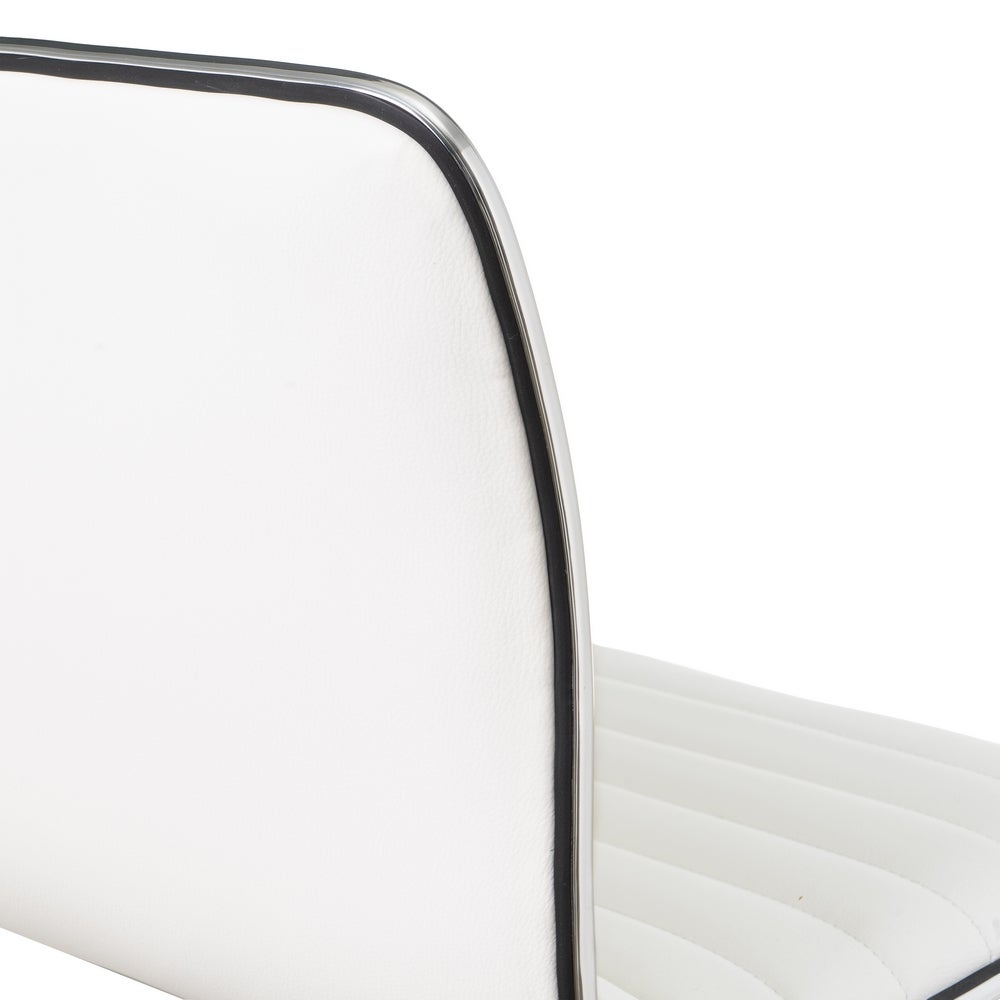 Silla de escritorio con ruedas blanca de polipiel