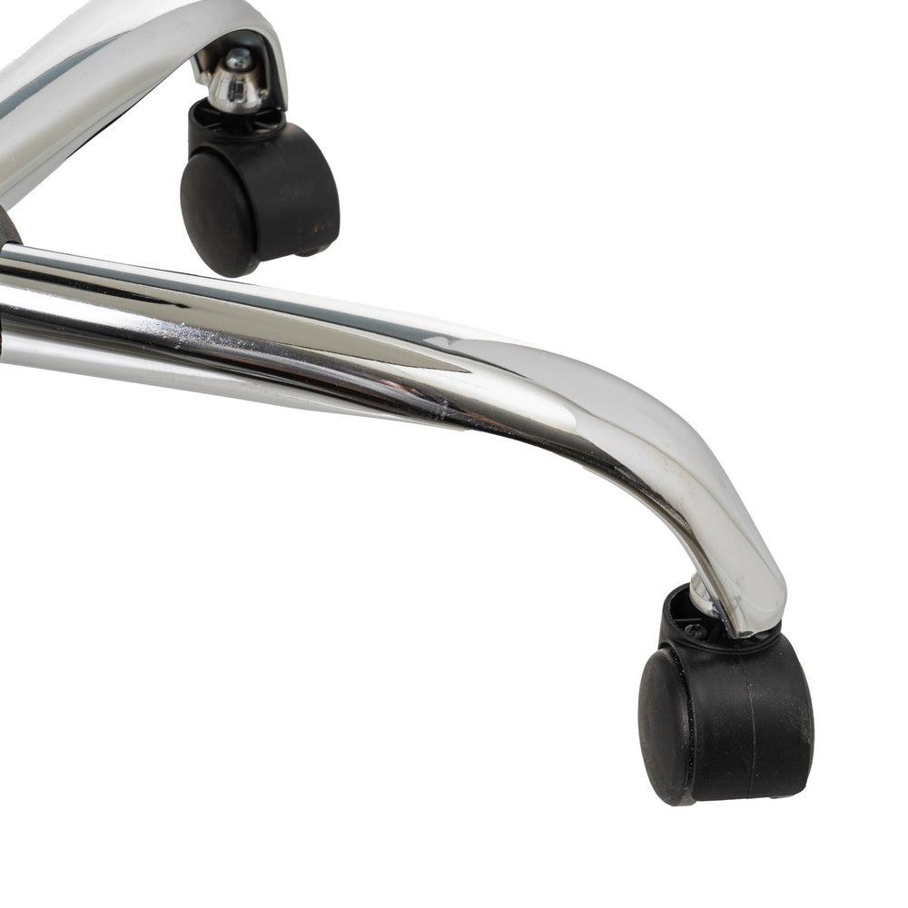 Silla de escritorio con ruedas blanca de polipiel