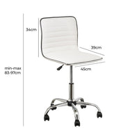 Silla de escritorio con ruedas blanca de polipiel