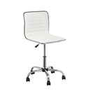 Silla de escritorio con ruedas blanca de polipiel 