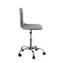 Silla de escritorio con ruedas gris de polipiel
