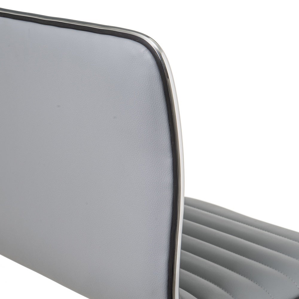 Silla de escritorio con ruedas gris de polipiel