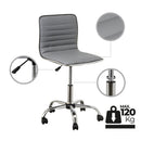 Silla de escritorio con ruedas gris de polipiel
