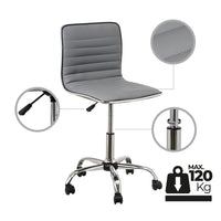 Silla de escritorio con ruedas gris de polipiel