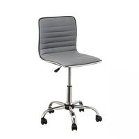 Silla de escritorio con ruedas gris de polipiel 