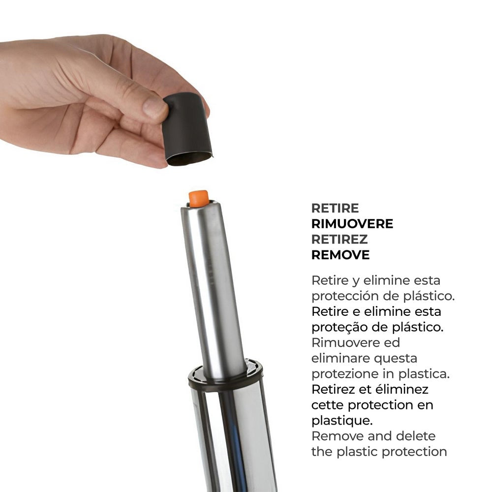 Taburete giratorio blanco y metal