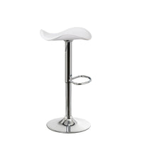 Taburete giratorio blanco de polipiel y metal de 45x44x83 cm