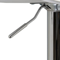 Taburete giratorio blanco de polipiel y metal de 45x44x83 cm