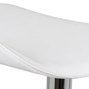 Taburete giratorio blanco de polipiel y metal de 45x44x83 cm