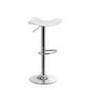 Taburete giratorio blanco de polipiel y metal de 45x44x83 cm