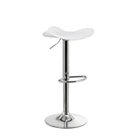 Taburete giratorio blanco de polipiel y metal de 45x44x83 cm