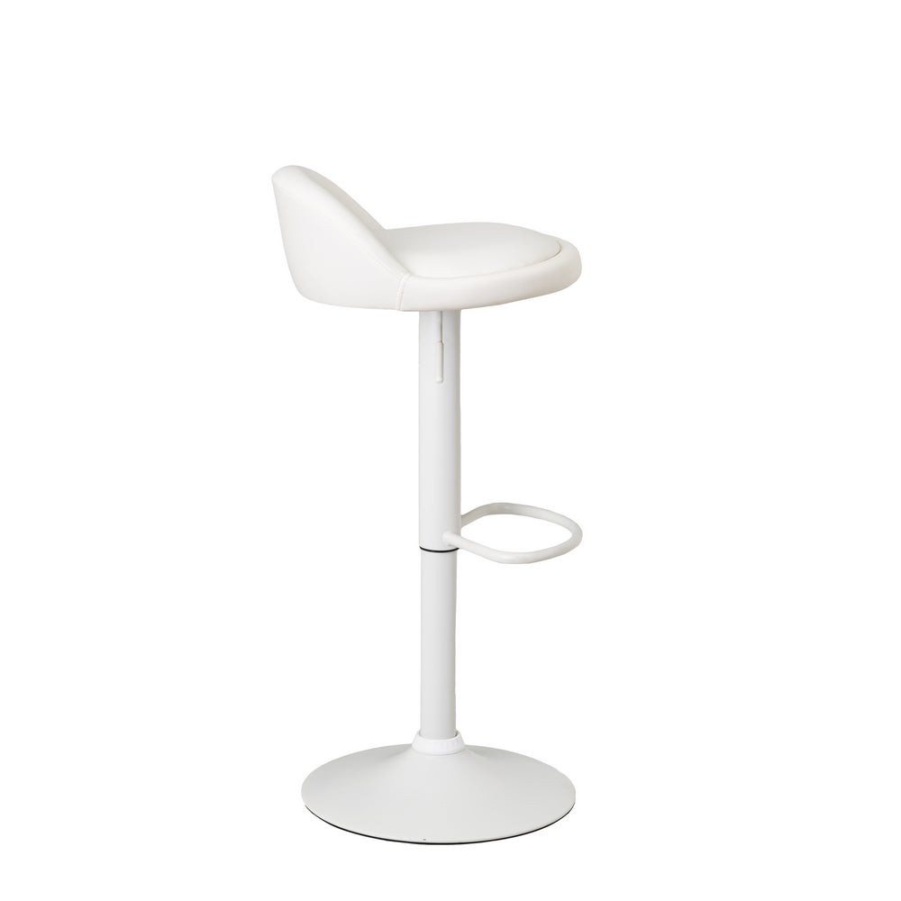 Taburete giratorio acolchado blanco