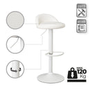 Taburete giratorio acolchado blanco