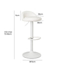 Taburete giratorio acolchado blanco