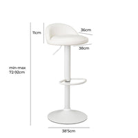 Taburete giratorio acolchado blanco