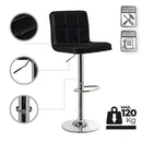 Taburete alto acolchado giratorio negro