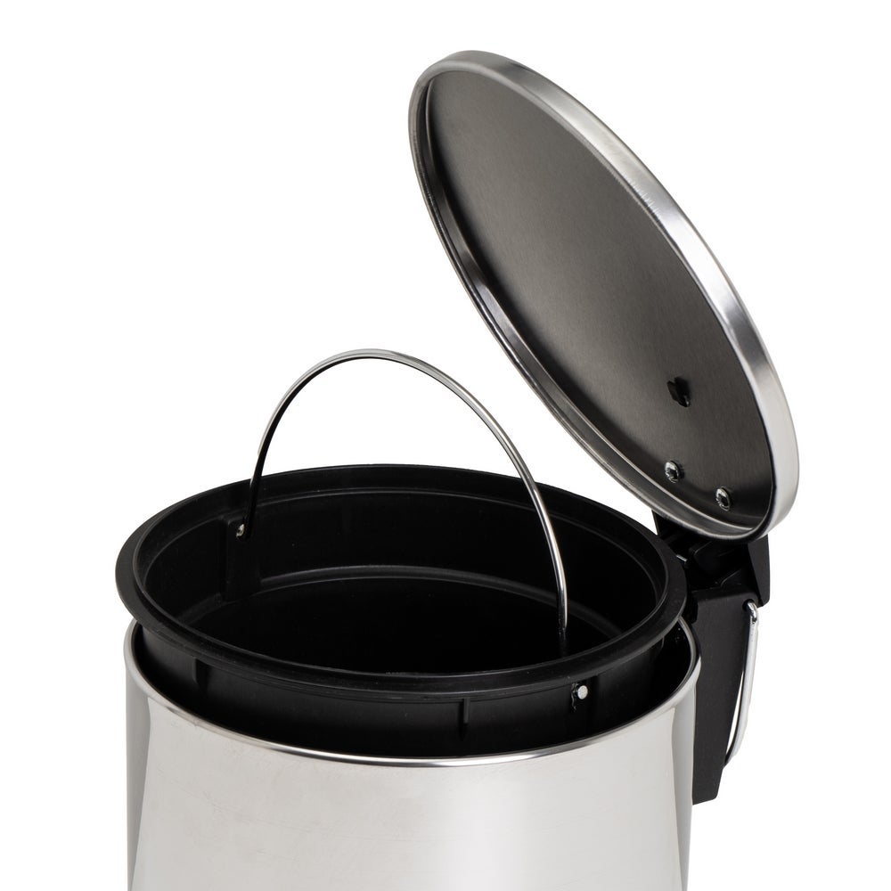 Papelera de pedal redonda acero inoxidable para baño de 3 litros