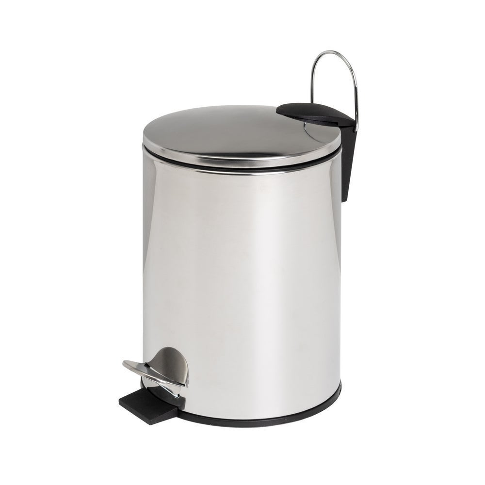 Papelera de pedal redonda acero inoxidable para baño de 3 litros
