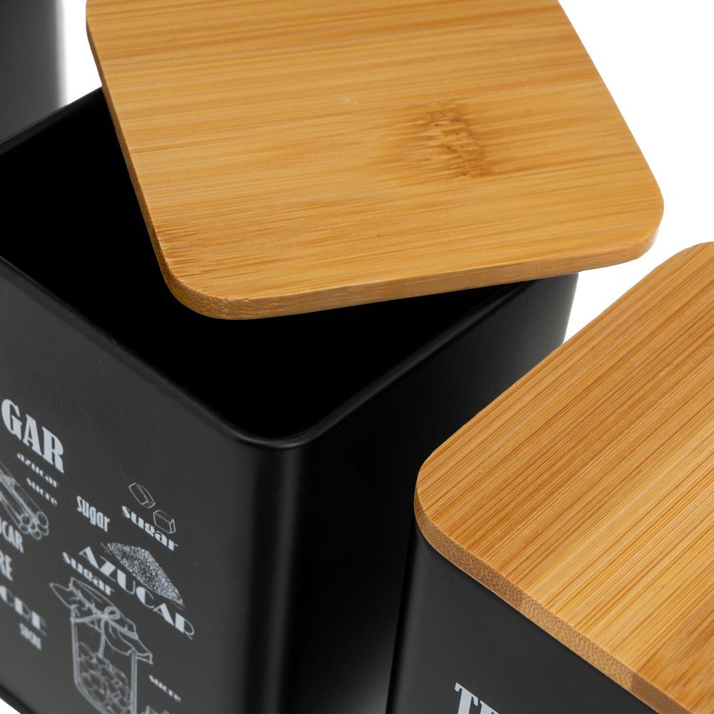 Juego de recipientes de cocina negro