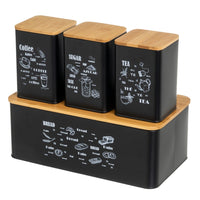 Juego de recipientes de cocina negro