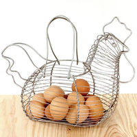 Huevera gallina cromada