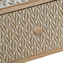 Mesita de noche con cajones tapizados