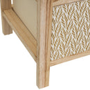 Mesita de noche con cajones tapizados