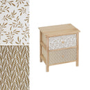 Mesita de noche con cajones tapizados