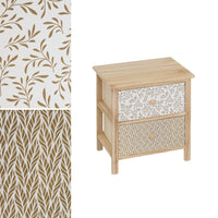 Mesita de noche con cajones tapizados